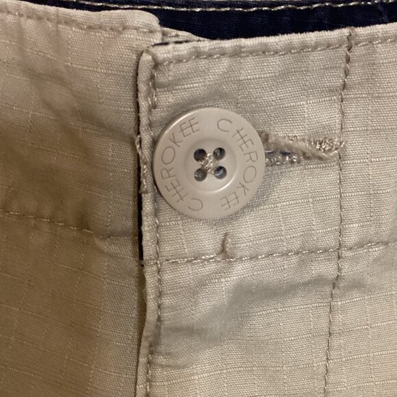 Cherokee Men's Cargo Pants Size 34 x 30 Hiking Work Beige Flat Front Wide Leg - Picture 3 of 12